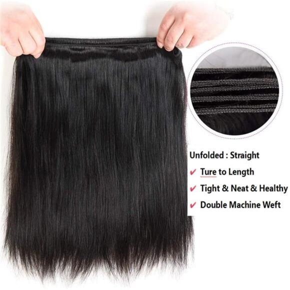 10A Straight Bundles Human Hair 20 22 24 Inch Straight Hair 3 Bundles main image 4